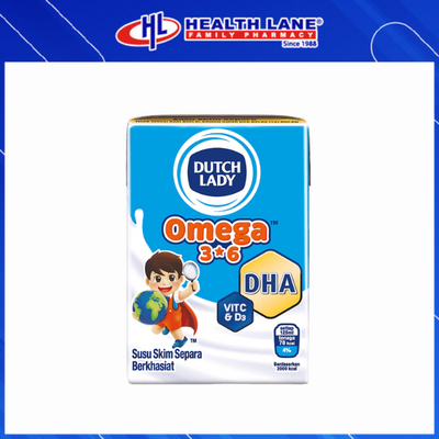 DUTCH LADY MILK UHT OMEGA 3*6 125ML - PLAIN